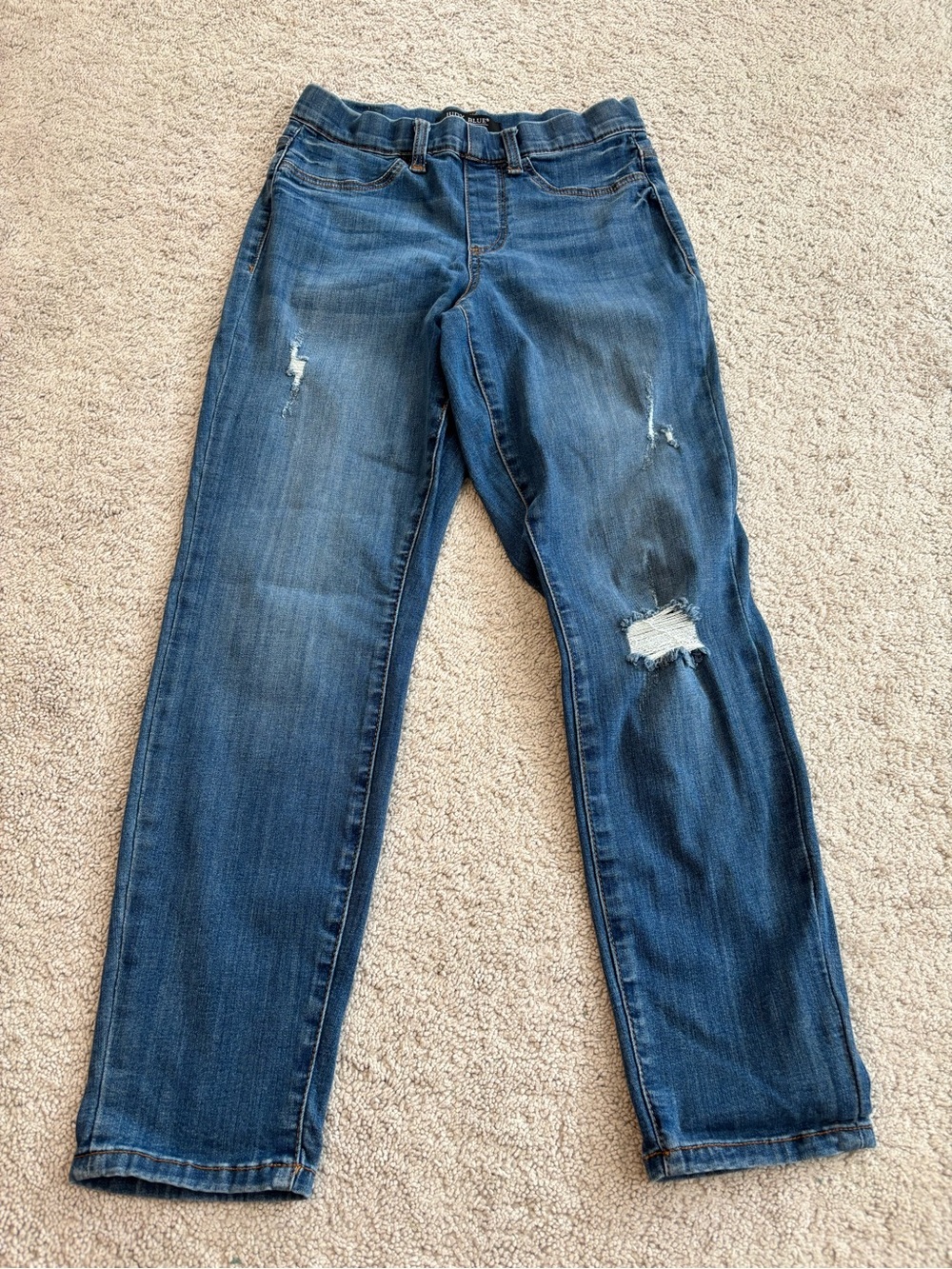 Judy Blue Distressed Dark Blue Boyfriend Jeans, Size 3/26